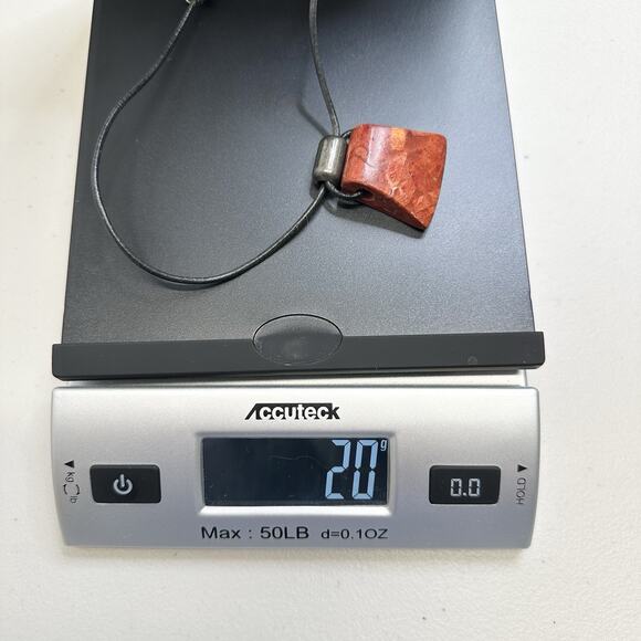 Silpada Vintage Sterling Silver and Red Sponge Coral on Leather Necklace 16 In - Picture 5 of 5